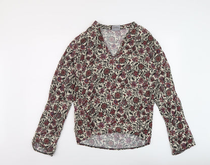 Womens UK Size M Reclaimed Vintage Multicoloured Basic Blouse