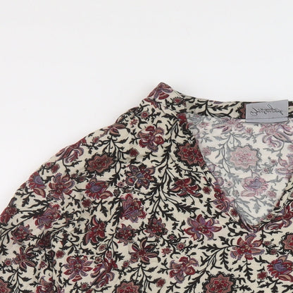 Womens UK Size M Reclaimed Vintage Multicoloured Basic Blouse