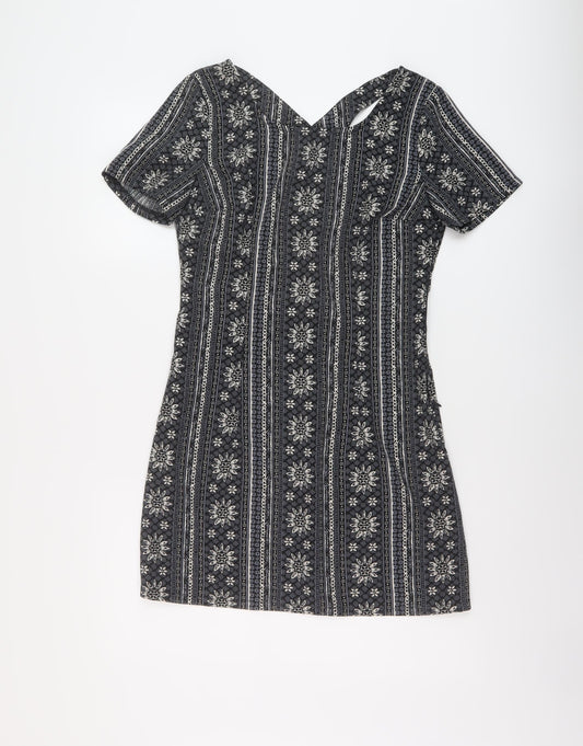 Hollister Womens Green Geometric Polyester A-Line Size S Round Neck Pullover