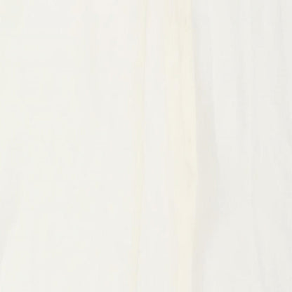 Divided by H&M Womens Ivory Polyester Tunic Blouse Size 10 Collared - Asymmetric Hem Side Slits Semi Sheer