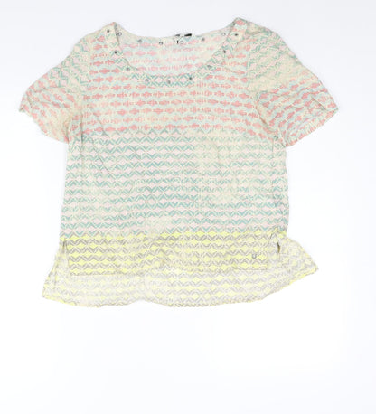Womens UK Size 6 Sandwich Multicoloured Basic Blouse