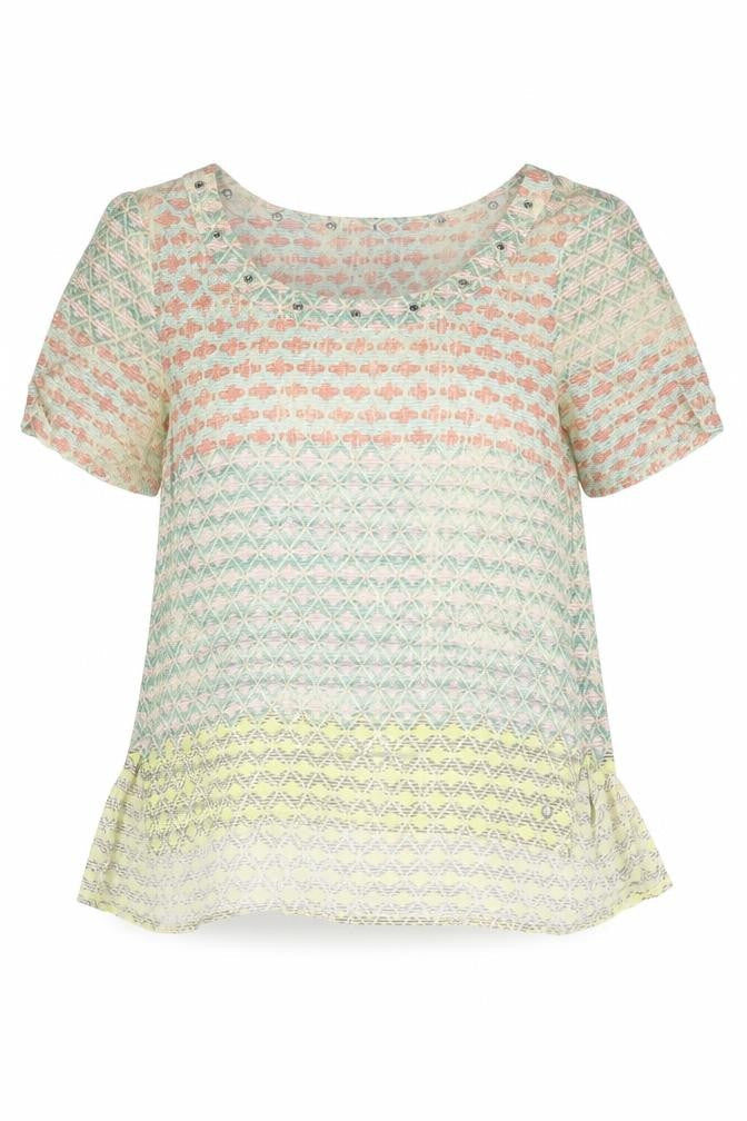 Womens UK Size 6 Sandwich Multicoloured Basic Blouse