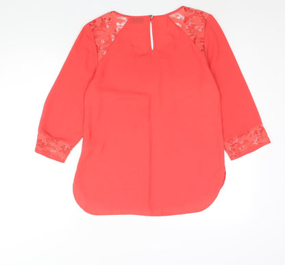 Womens UK Size S Wallis Pink Basic Blouse