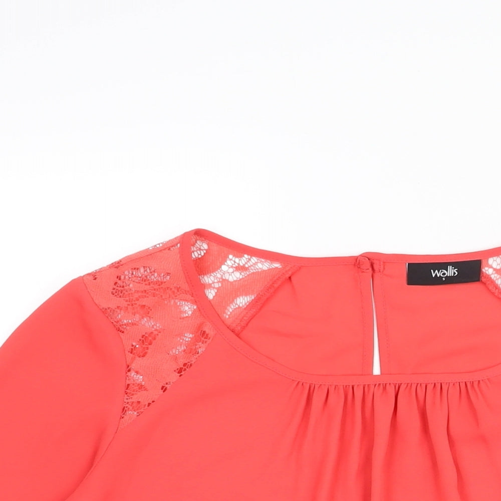 Womens UK Size S Wallis Pink Basic Blouse