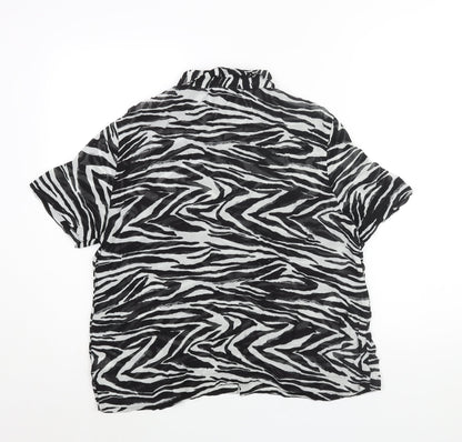 Womens UK Size 10 NEXT Black Basic Button-Up