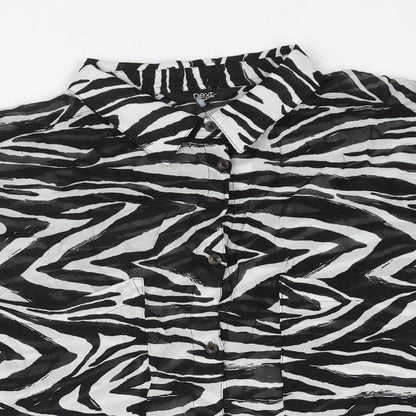Womens UK Size 10 NEXT Black Basic Button-Up