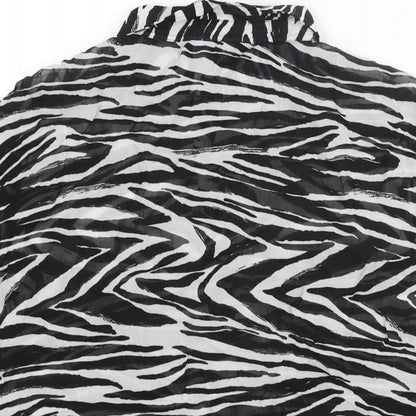 Womens UK Size 10 NEXT Black Basic Button-Up
