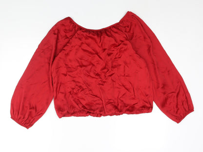 Womens UK Size 14 Dorothy Perkins Red Basic Blouse
