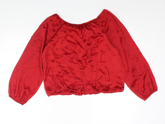 Womens UK Size 14 Dorothy Perkins Red Basic Blouse