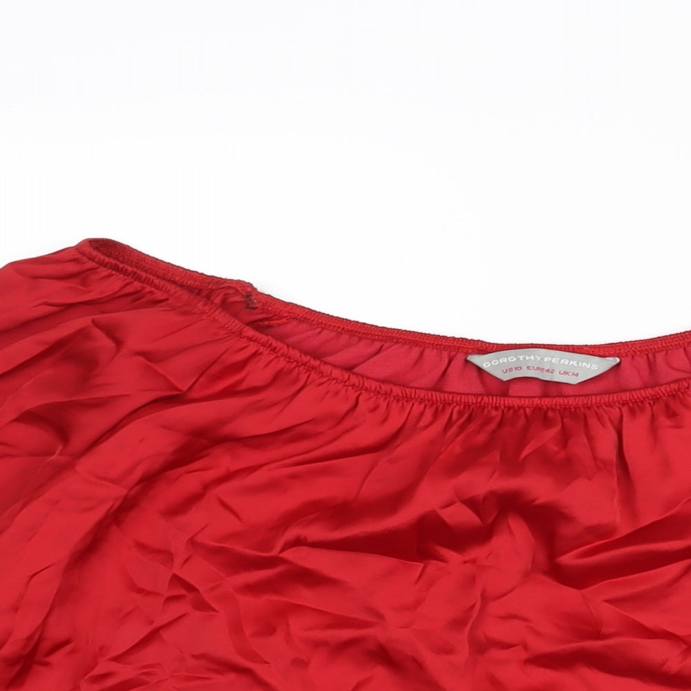Womens UK Size 14 Dorothy Perkins Red Basic Blouse