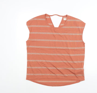 Womens UK Size 14 Per Una Orange Basic Blouse