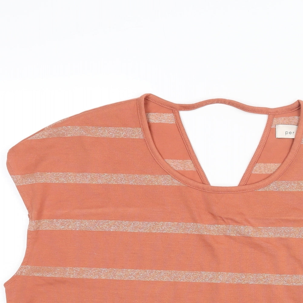Womens UK Size 14 Per Una Orange Basic Blouse