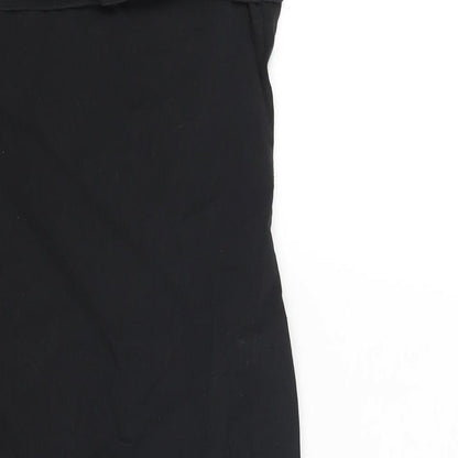 PRETTYLITTLETHING Womens Black Viscose Mini Size 14 Square Neck Pullover