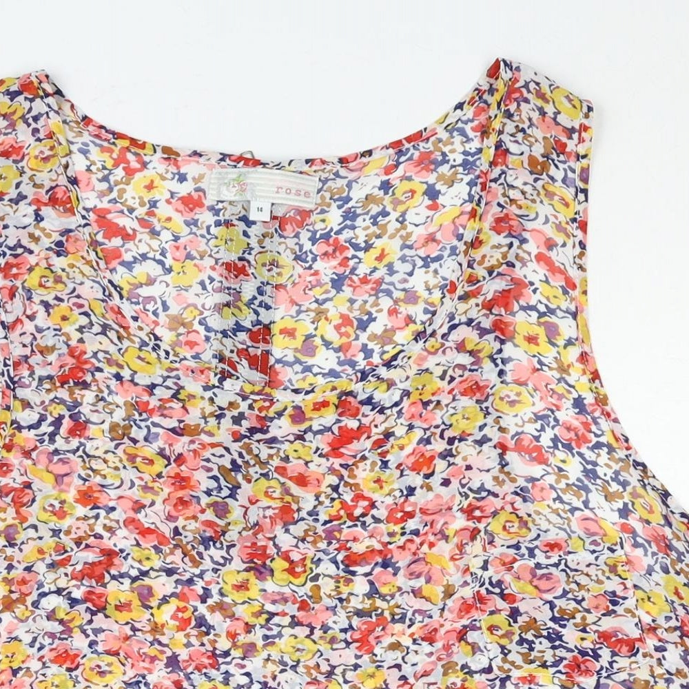 Womens UK Size 14 Cameo Rose Multicoloured Camisole Blouse