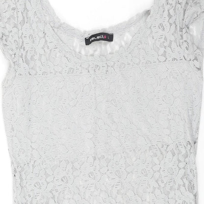 Select Womens Grey Polyamide Bodysuit One-Piece Size L Drawstring