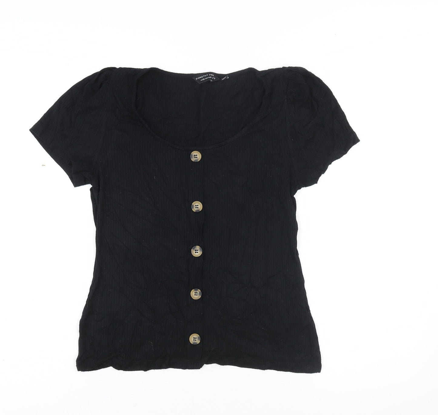 Womens UK Size 14 Dorothy Perkins Black Basic Blouse