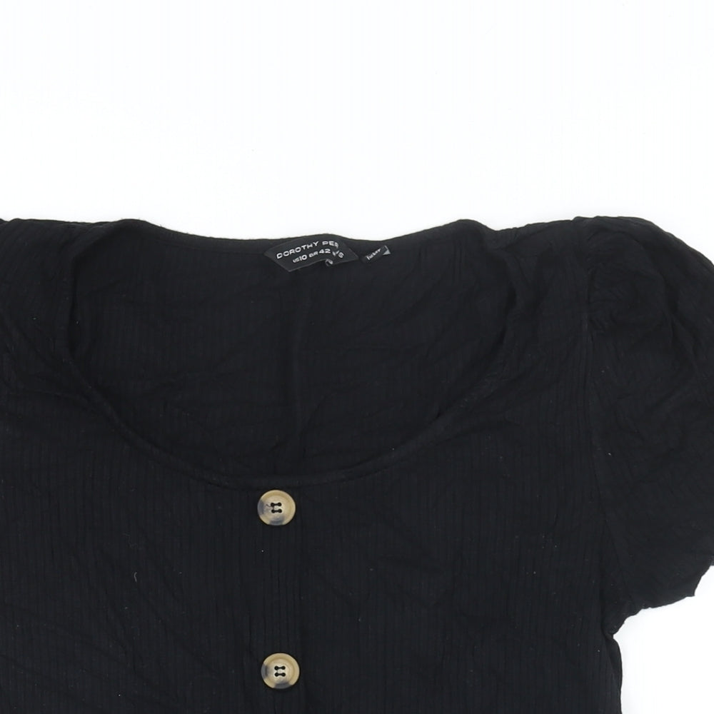 Womens UK Size 14 Dorothy Perkins Black Basic Blouse