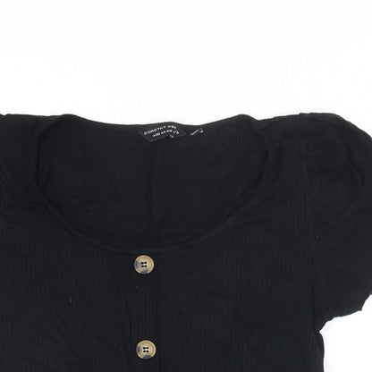 Womens UK Size 14 Dorothy Perkins Black Basic Blouse
