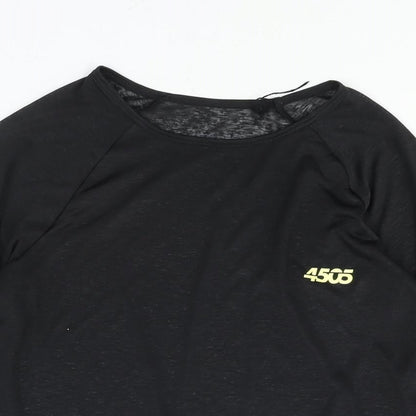 ASOS Womens Black Polyester Basic Casual Size 8 Round Neck Pullover - ASOS 4505 Logo Semi Sheer