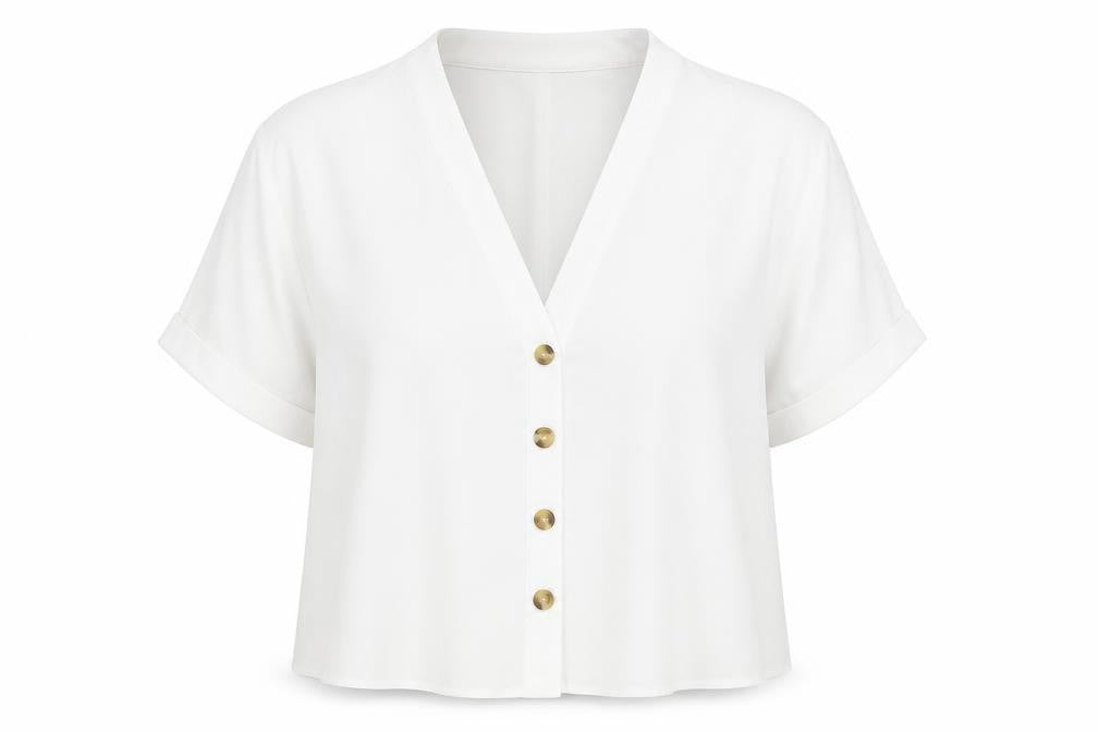 Womens UK Size 18 New Look White Basic Button-Up