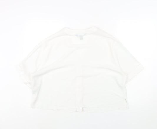 Womens UK Size 18 New Look White Basic Button-Up