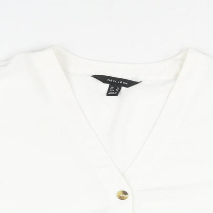 Womens UK Size 18 New Look White Basic Button-Up