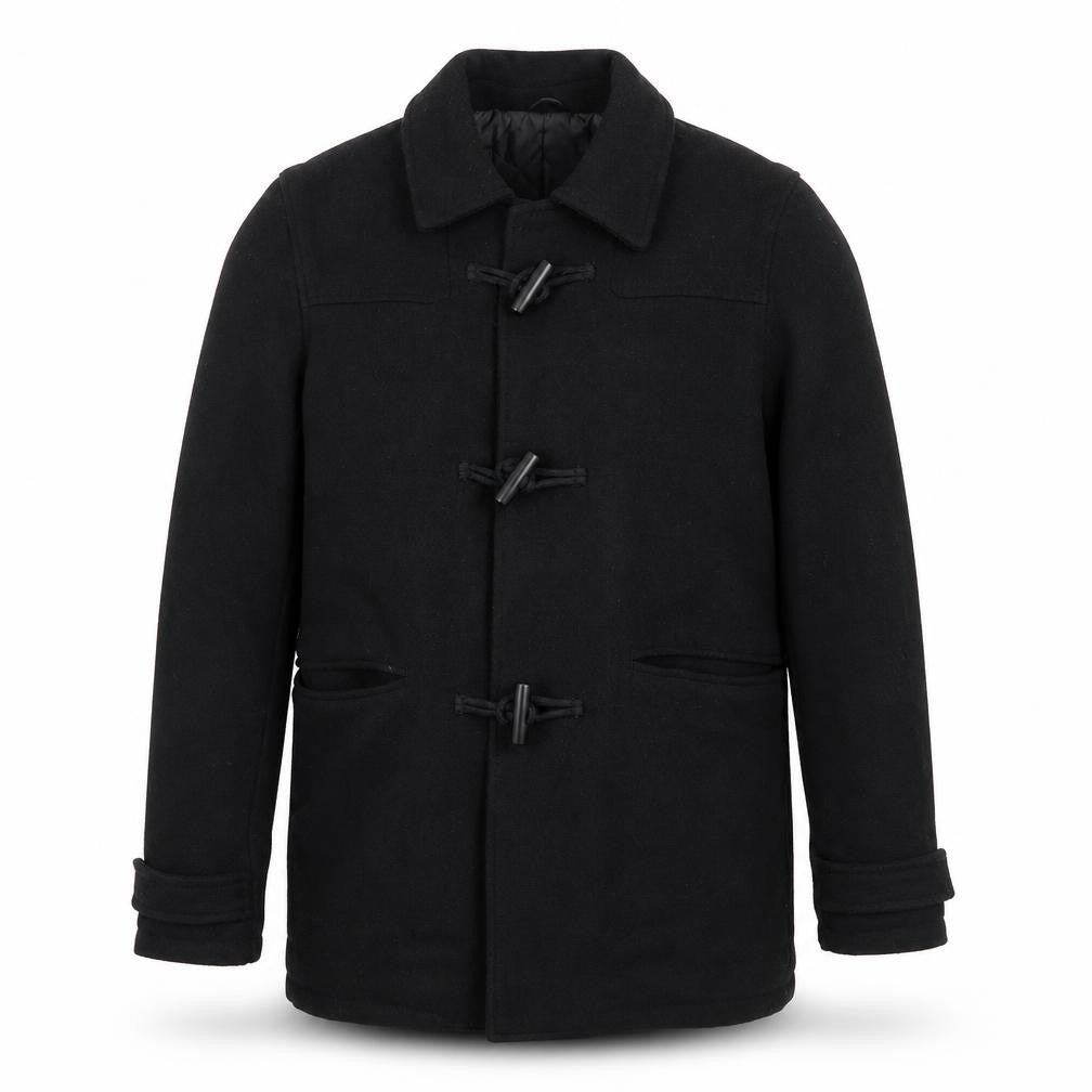 Mens UK Size S Topman Black Pea Coat