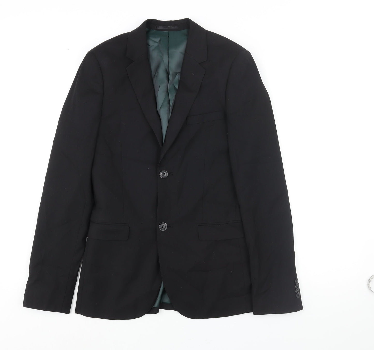Mens UK Size 34 Topman Regular Black Suit Jacket