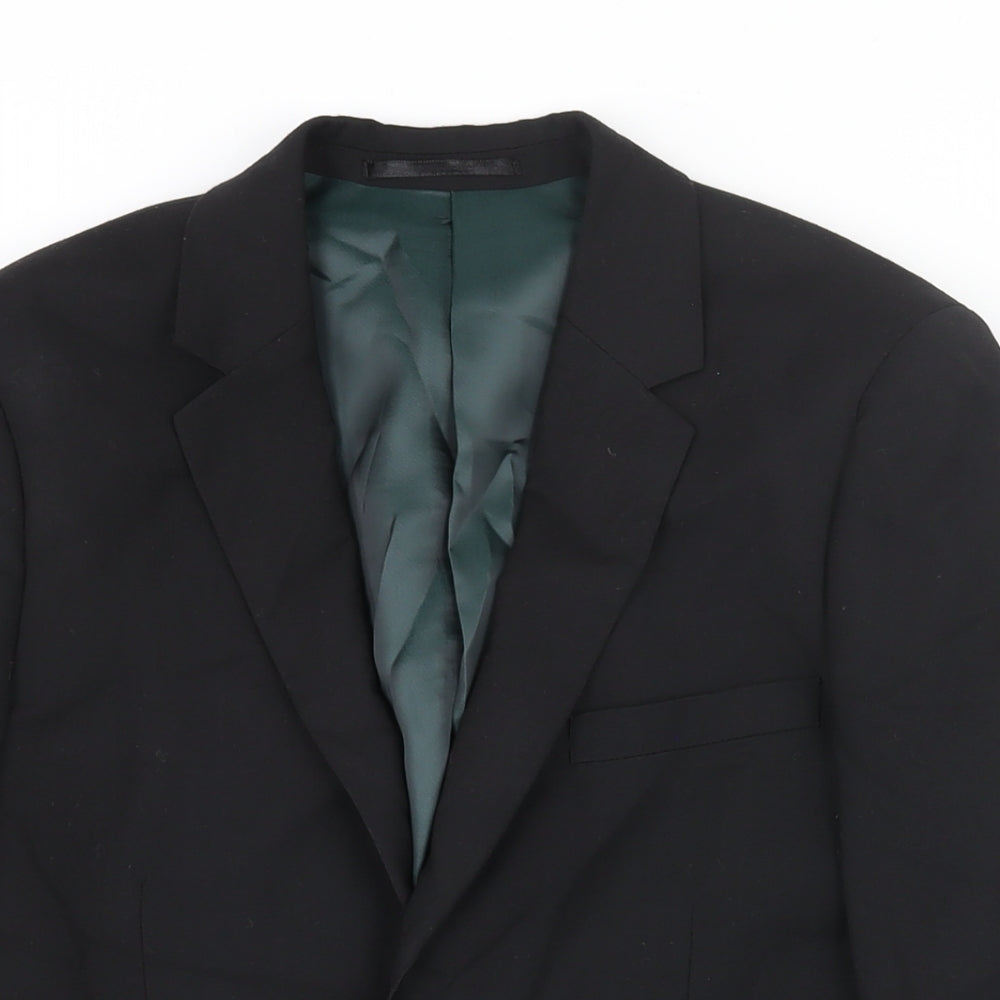 Mens UK Size 34 Topman Regular Black Suit Jacket