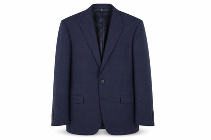 Marks and Spencer Mens Blue Check Polyester Jacket Suit Jacket Size 42 Regular