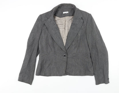 Essentials Womens Grey Jacket Blazer Size 16 Button