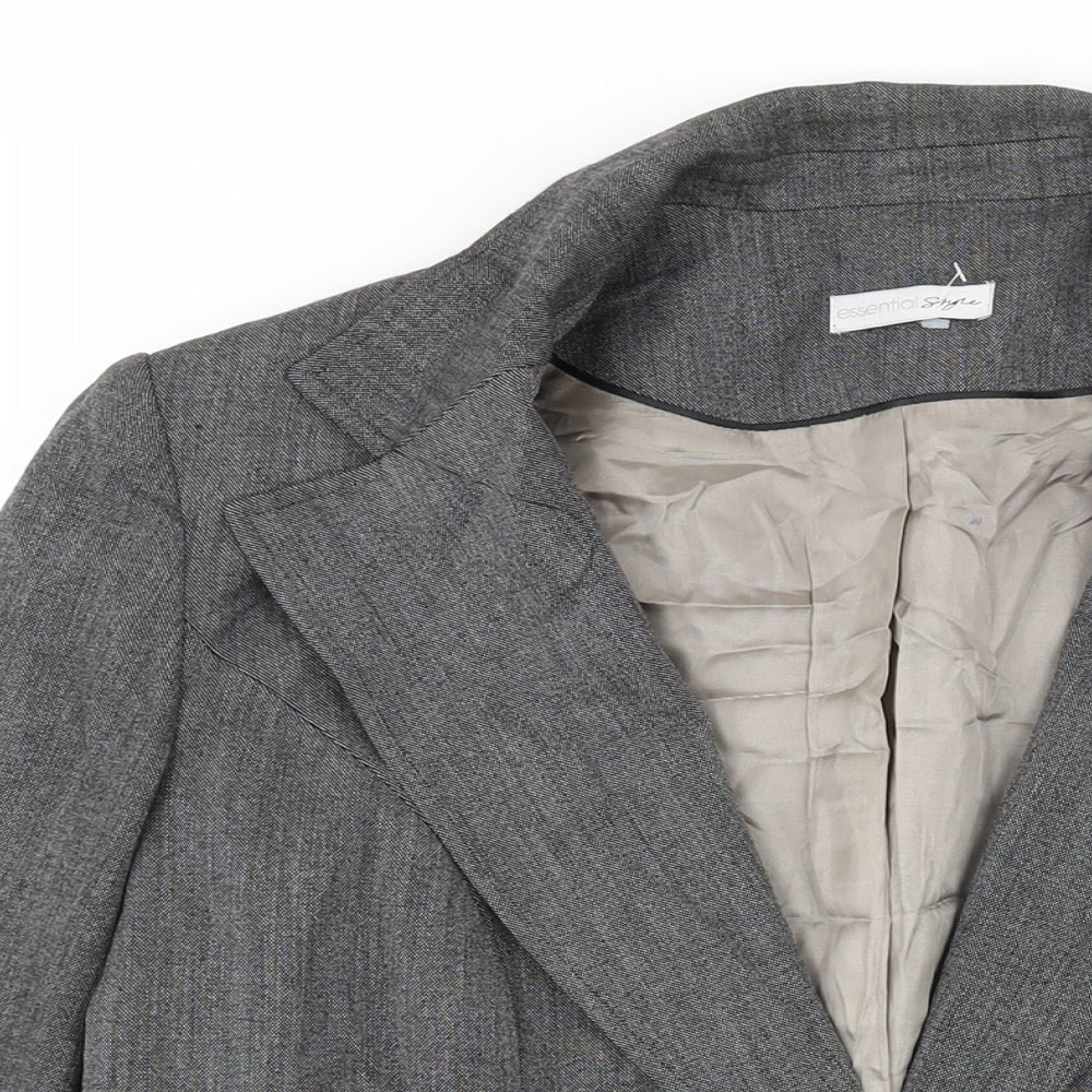 Essentials Womens Grey Jacket Blazer Size 16 Button