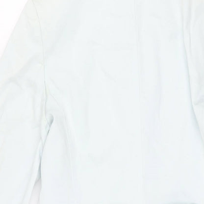 Marks and Womens Blue Trench Coat Coat Size 12 Button