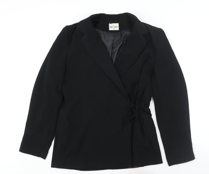 Katy Baker Womens Black Jacket Blazer Size 12 Tie