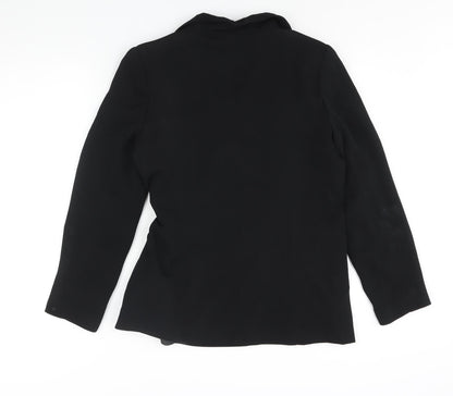 Katy Baker Womens Black Jacket Blazer Size 12 Tie