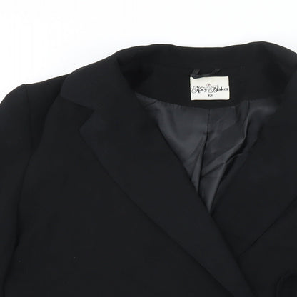Katy Baker Womens Black Jacket Blazer Size 12 Tie