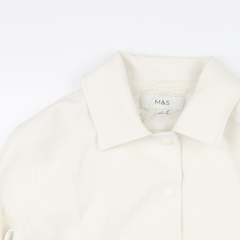Marks and Spencer Womens Ivory Jacket Size 6 Snap