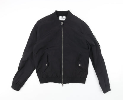 Mens UK Size M Topman Black Bomber Jacket