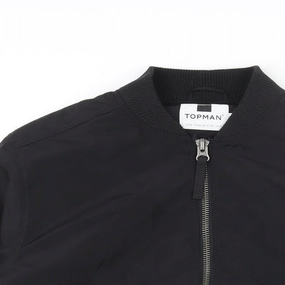 Mens UK Size M Topman Black Bomber Jacket