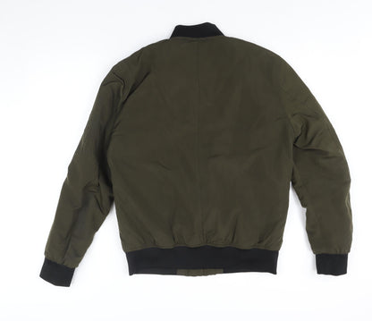 Zara Mens Green Bomber Jacket Jacket Size M Zip