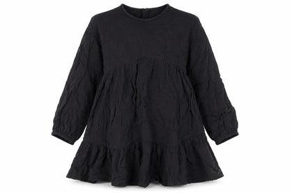 Marks and Spencer Girls Grey Cotton A-Line Size 9-10 Years Crew Neck Button