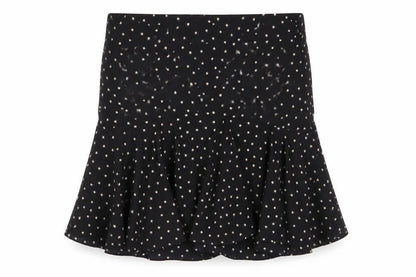 Topshop Womens Black Geometric Polyester A-Line Skirt Size 12 Zip - Star Pattern