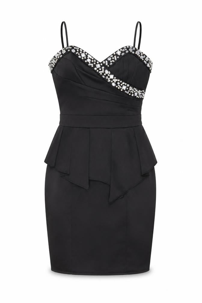 Lipsy Womens Black Polyester Bodycon Size 10 V-Neck Zip - Jewels
