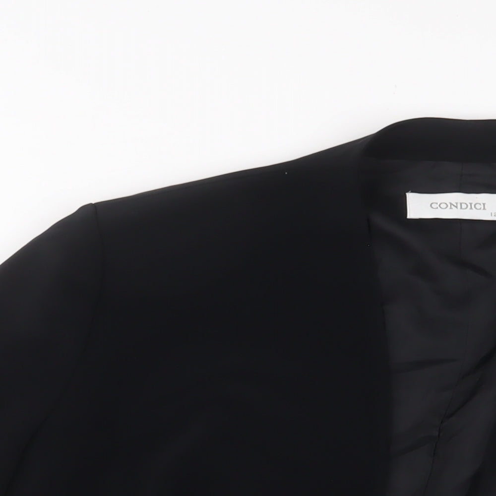 Womens UK Size 12 CONDICI Black Jacket Blazer