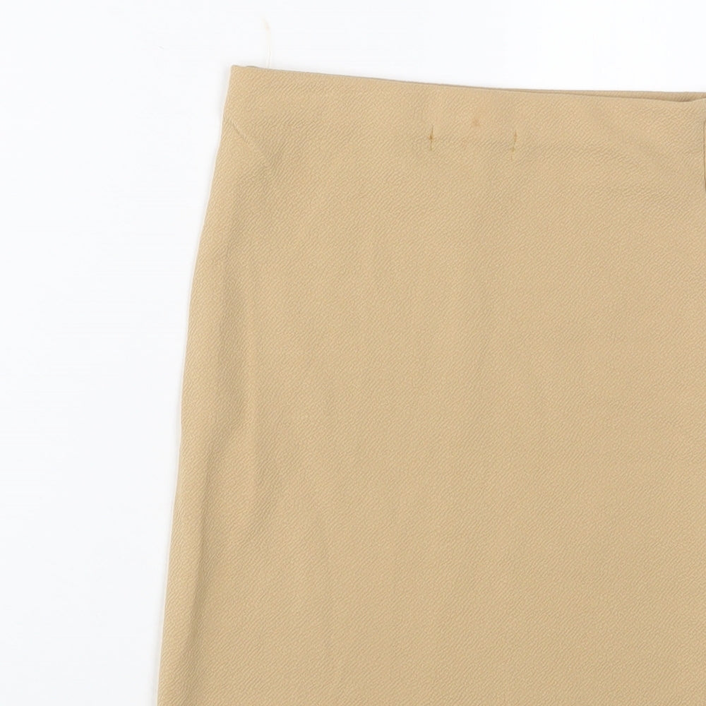 PRETTYLITTLETHING Womens Beige Polyester Bandage Skirt Size 4
