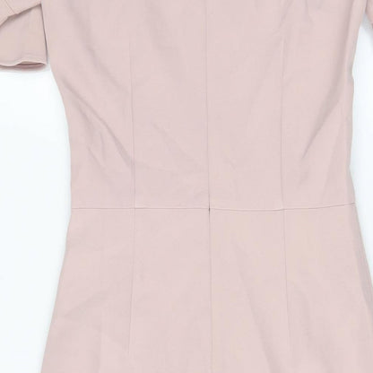 Love Bonito Womens Pink Polyester Bodycon Size 6 Crew Neck Zip