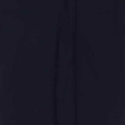 Marks and Spencer Womens Blue Polyester Trousers Size 14 L31 in Regular Hook & Eye