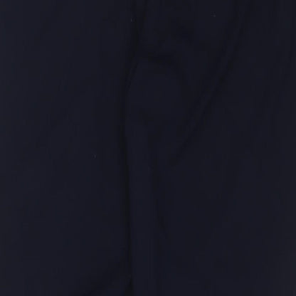 Marks and Spencer Womens Blue Polyester Trousers Size 14 L31 in Regular Hook & Eye