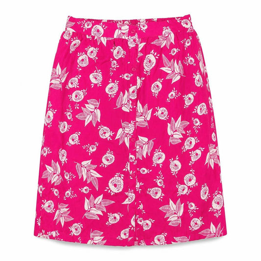 Elizabeth Scott Womens Pink Geometric Polyester A-Line Skirt Size S Button - S/M