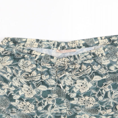Scotch R'Belle Girls Green Floral Viscose Bermuda Shorts Size 12 Years Regular Drawstring